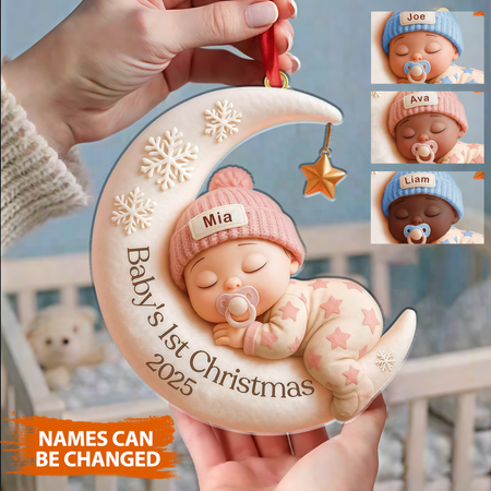 Personalisierter Weihnachtsschmuck für Babys erstes Weihnachtsfest